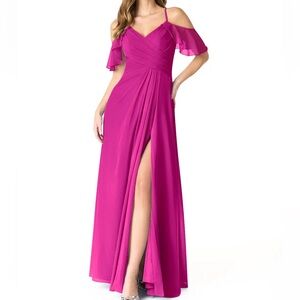 Azazie Dakota A Line V Neck Chiffon Bridesmaid Dress US 20